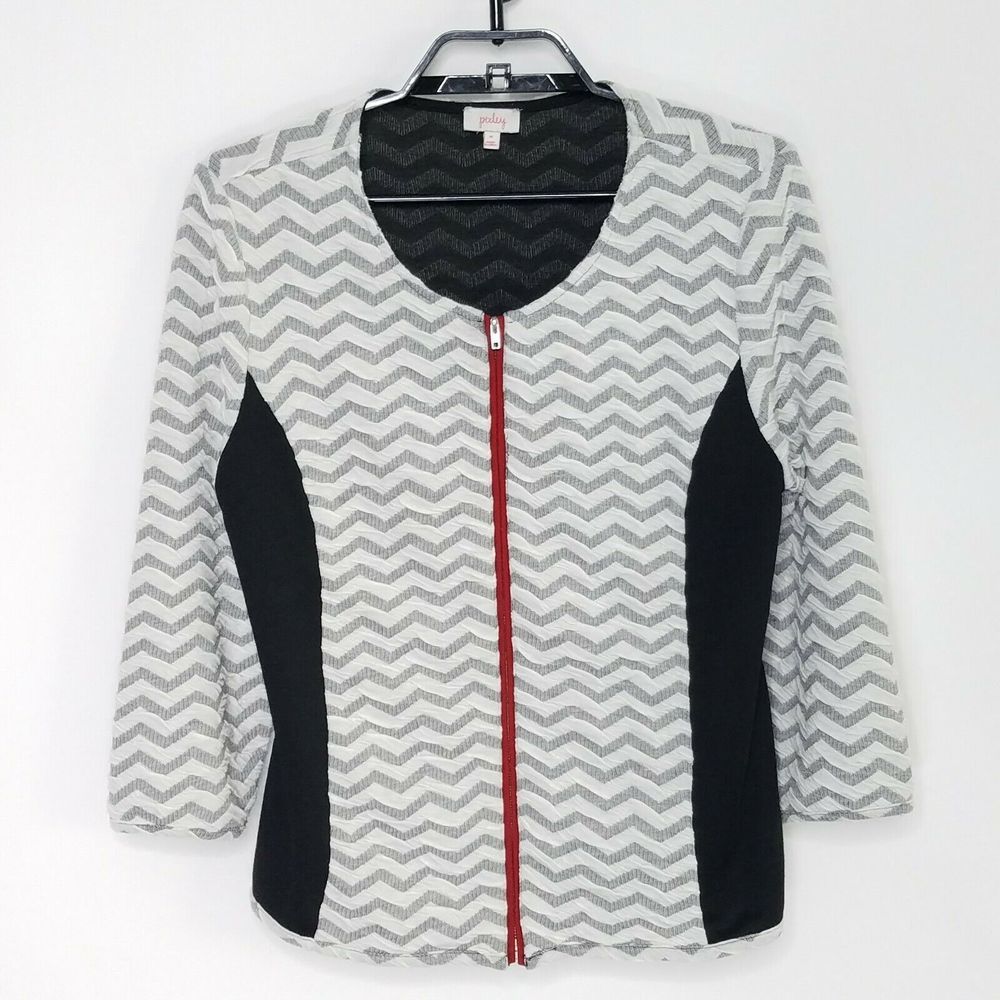 Womens Pixley Jacket SZ M Full Zip Black White Red